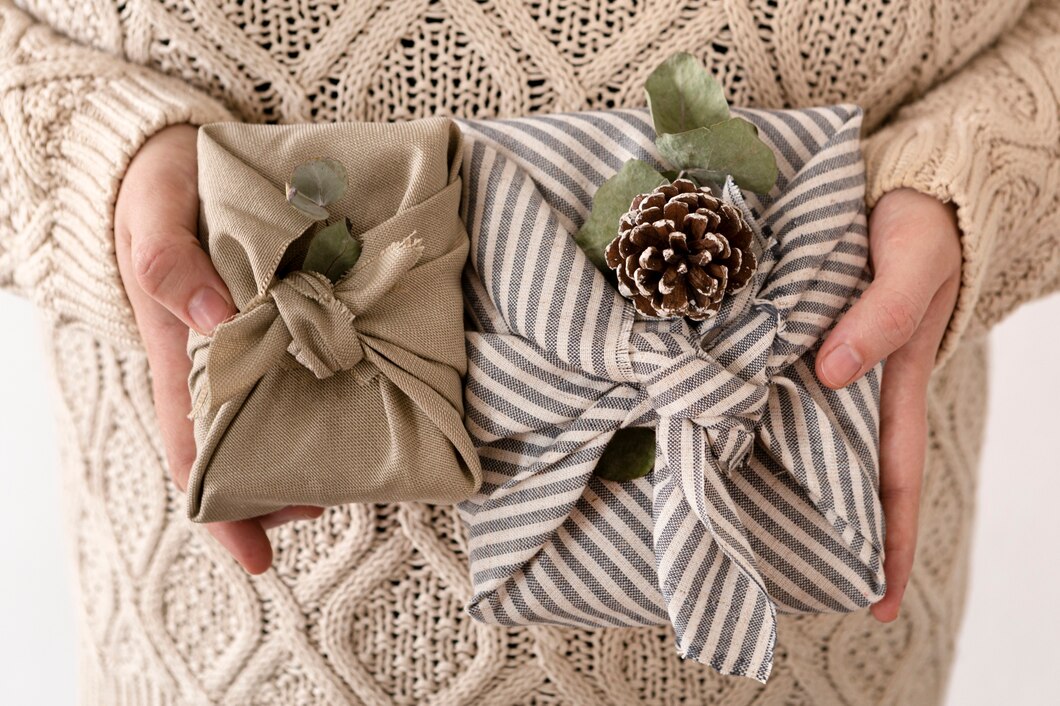 Furoshiki bezle hediye paketleme adımları