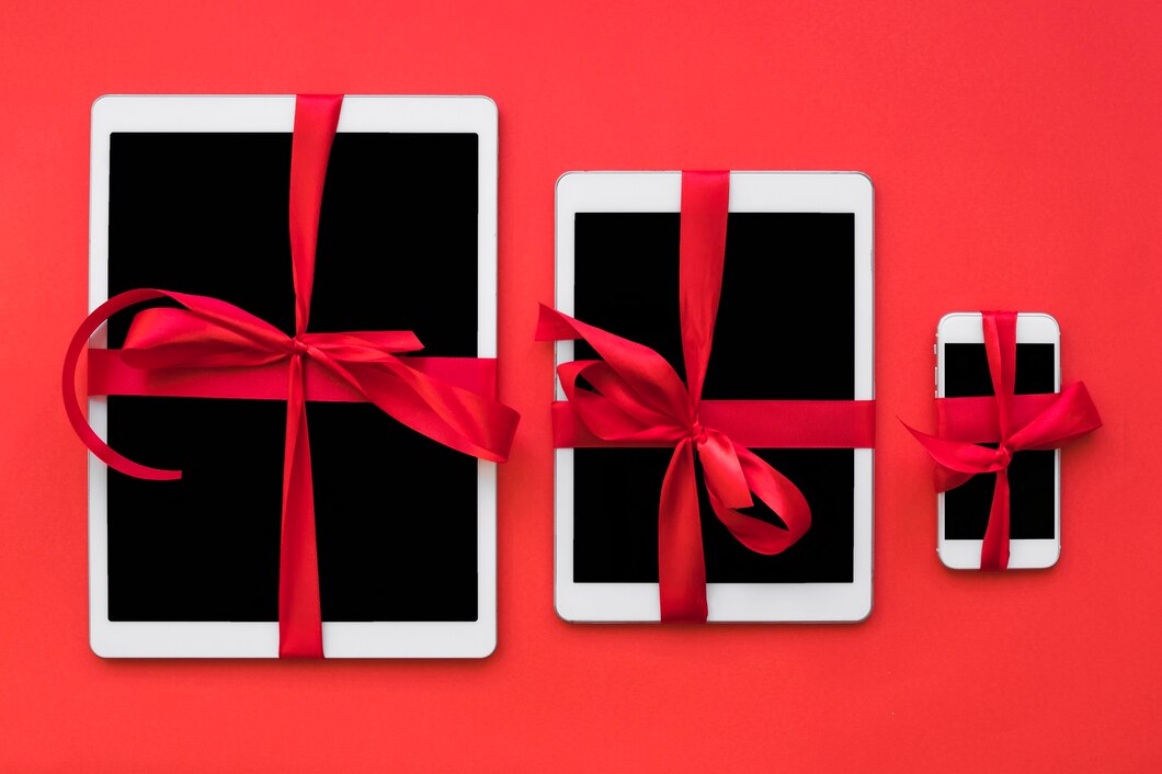 Akıllı telefon ve tabletlerden oluşan modern hediye seti